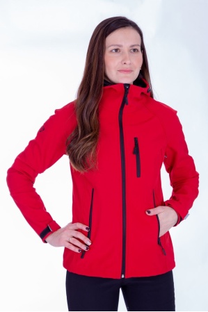 картинка М-43 Куртка - ветровка женская"СОФТШЕЛЛ" (красный/черный) от магазина ООО «СПОРТЛИНК»