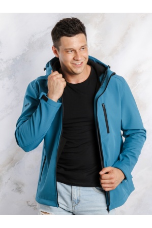 картинка М-32 Куртка - ветровка мужская "СОФТШЕЛЛ" (сине-морской) от магазина ООО «СПОРТЛИНК»
